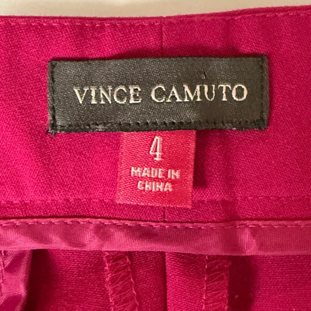 Vince Camuto Dress Pants Womens 4 Fuchsia Pink Tailored Slim Leg Low Rise Career